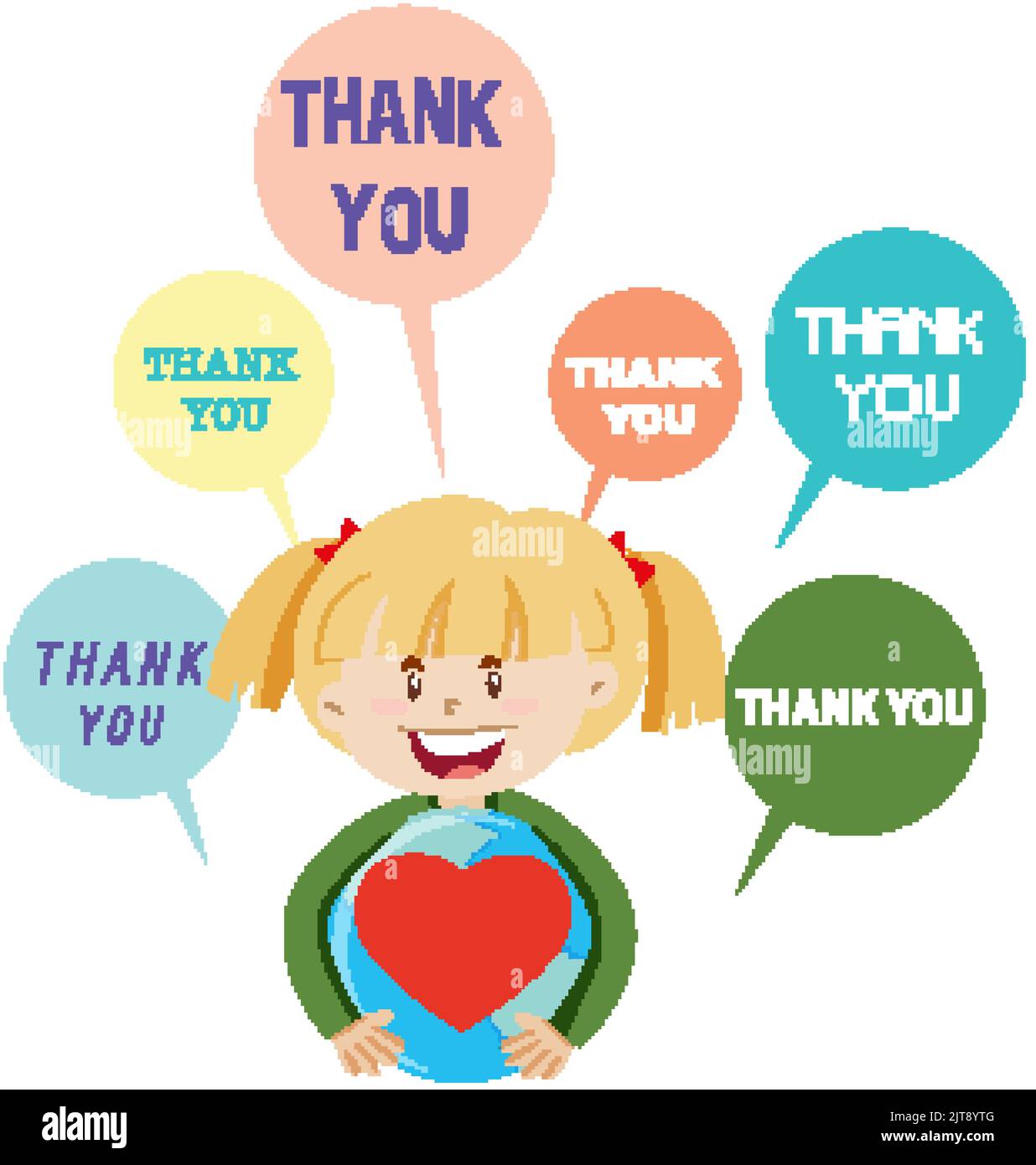 A girl with thank you speech bubble illustration Stock Vector Image ...