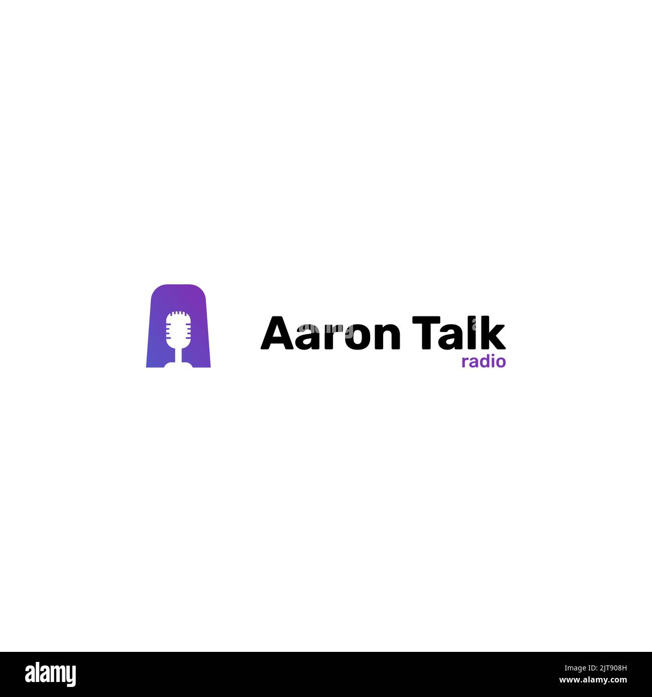 Letter A with podcast logo template illustration. Vector format. Stock Vector