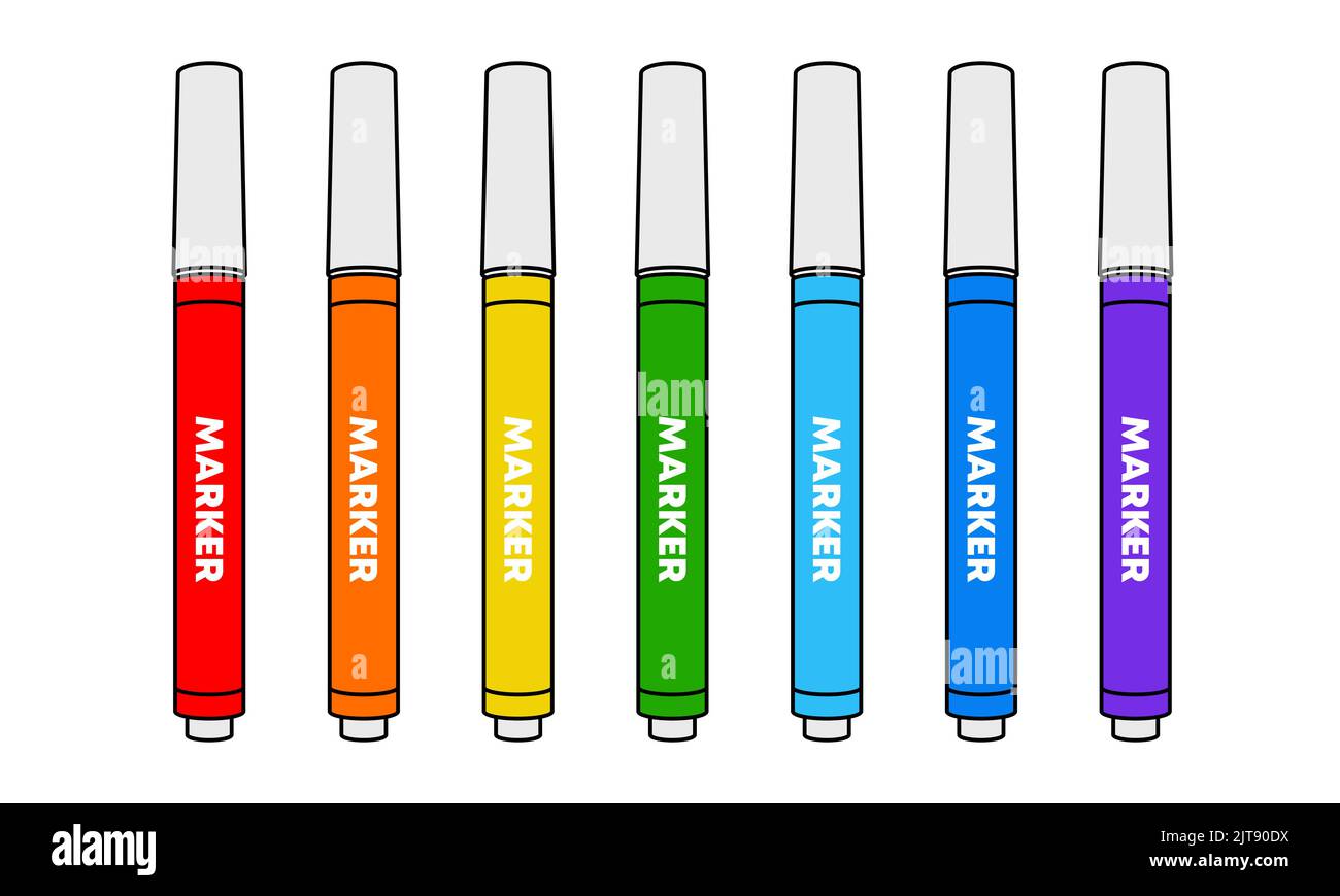 Colorful markers clipart Stock Vector Images - Alamy