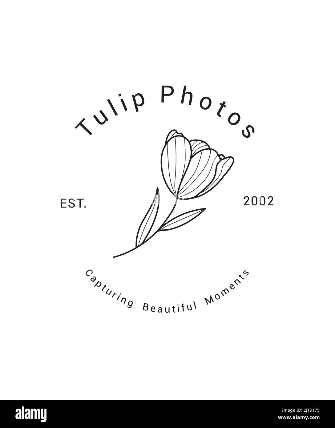 botanical logo floral logo vector illustration hand drawn tulip for company business  tulip outline logo flower logo Stock Vector