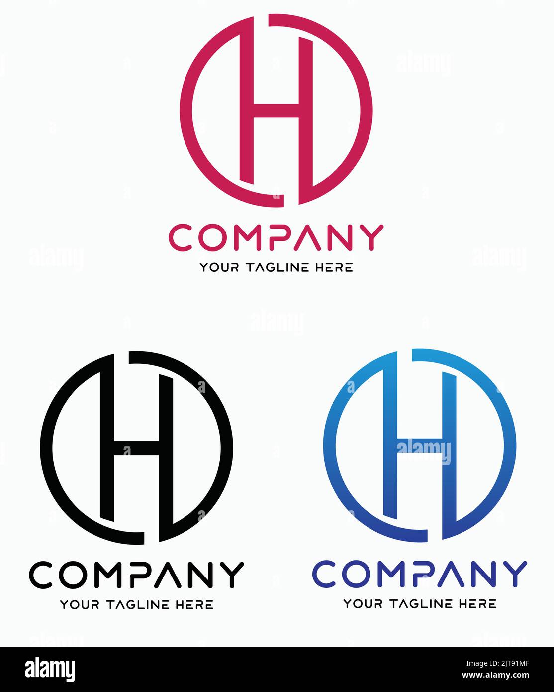 H letter logo letter logo h alphabet logo vector circular logo Stock Vector
