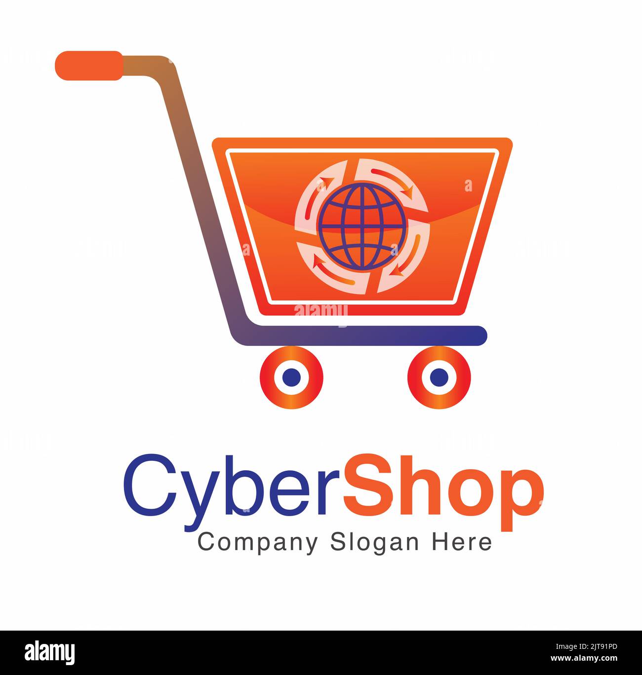 Online shopping logo online store logo buy online logo cyber shop shopping cart logo Stock Vector