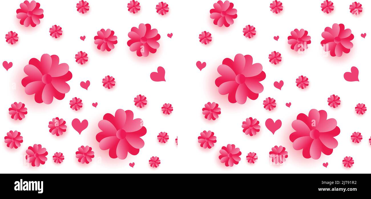 pink heart shape floral background vector illustration Stock Vector