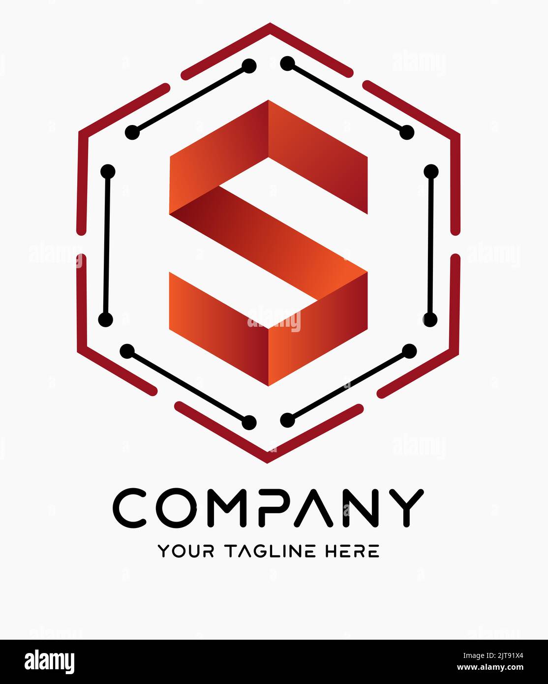 s letter logo polygon symbol icon gradient logo company business vector logo template creative style alphabet logo vector art Stock Vector