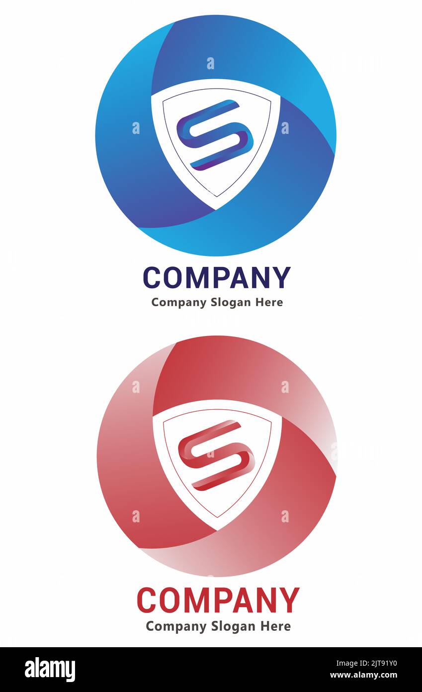 s letter logo secure shield  company logo s alphabet logo with security shield vector Stock Vector