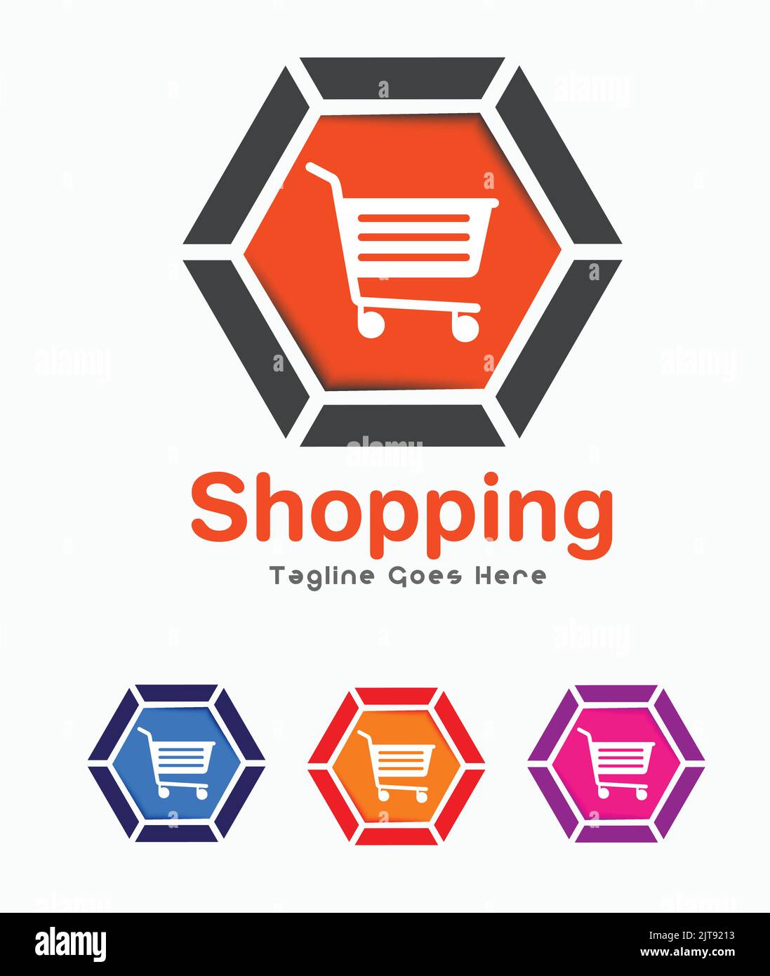 shopping logo online shopping store mall e commerce business company vector logo illustration Stock Vector