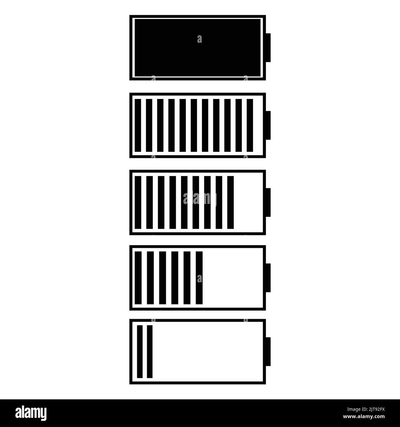 Battery icon electronics device flat sticker white background Stock