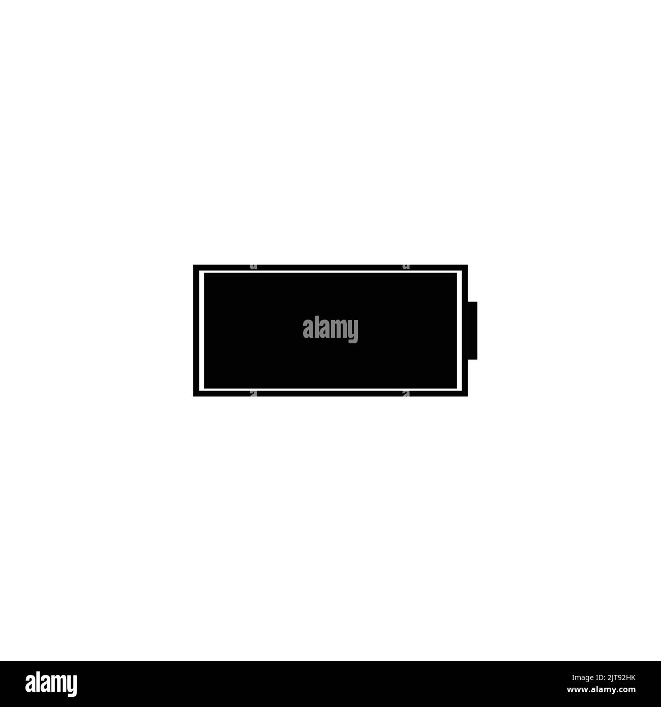 Battery icon electronics device flat sticker white background Stock