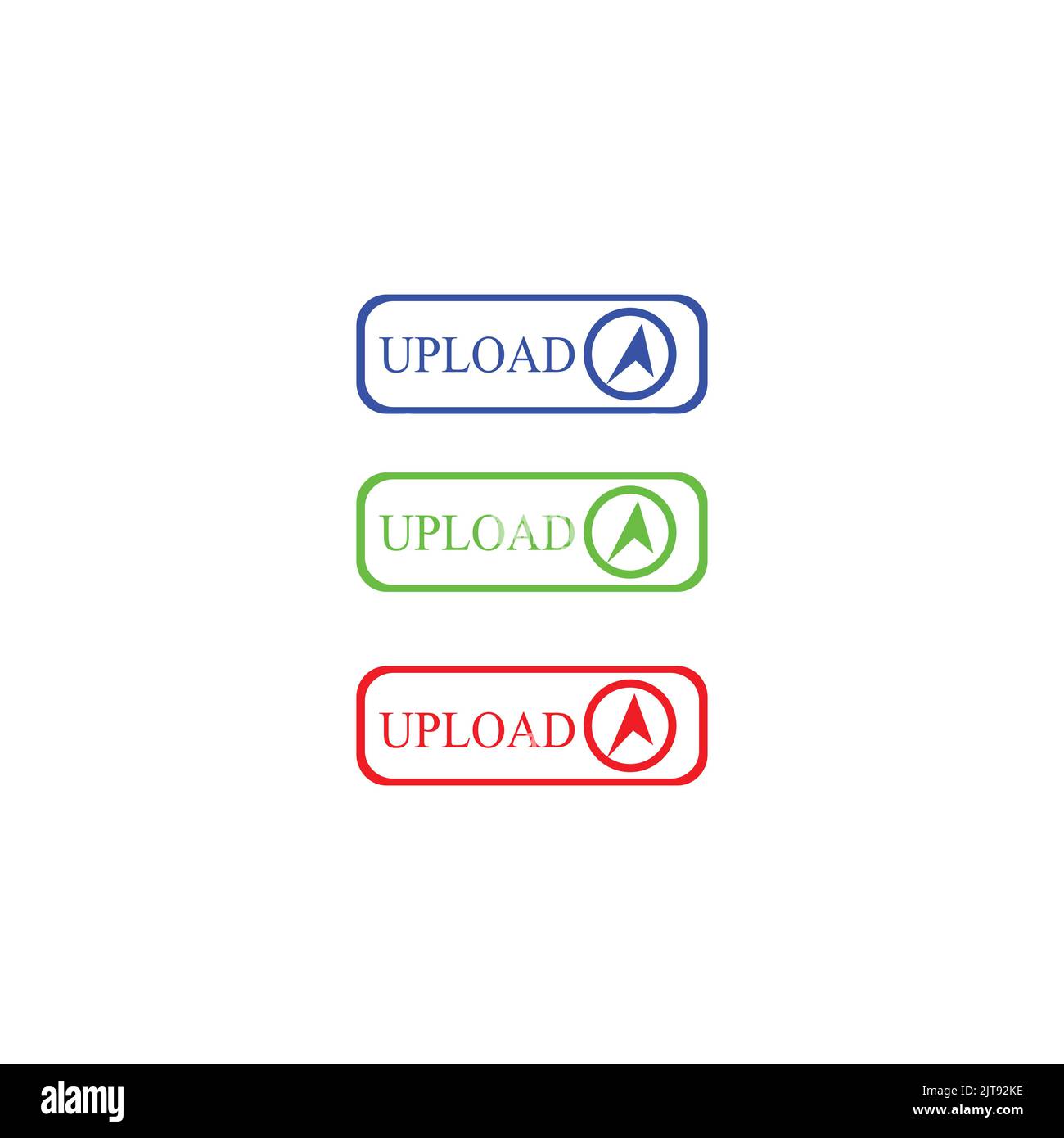 download and upload buttons next open multimedia web icons continue click here Stock Vector
