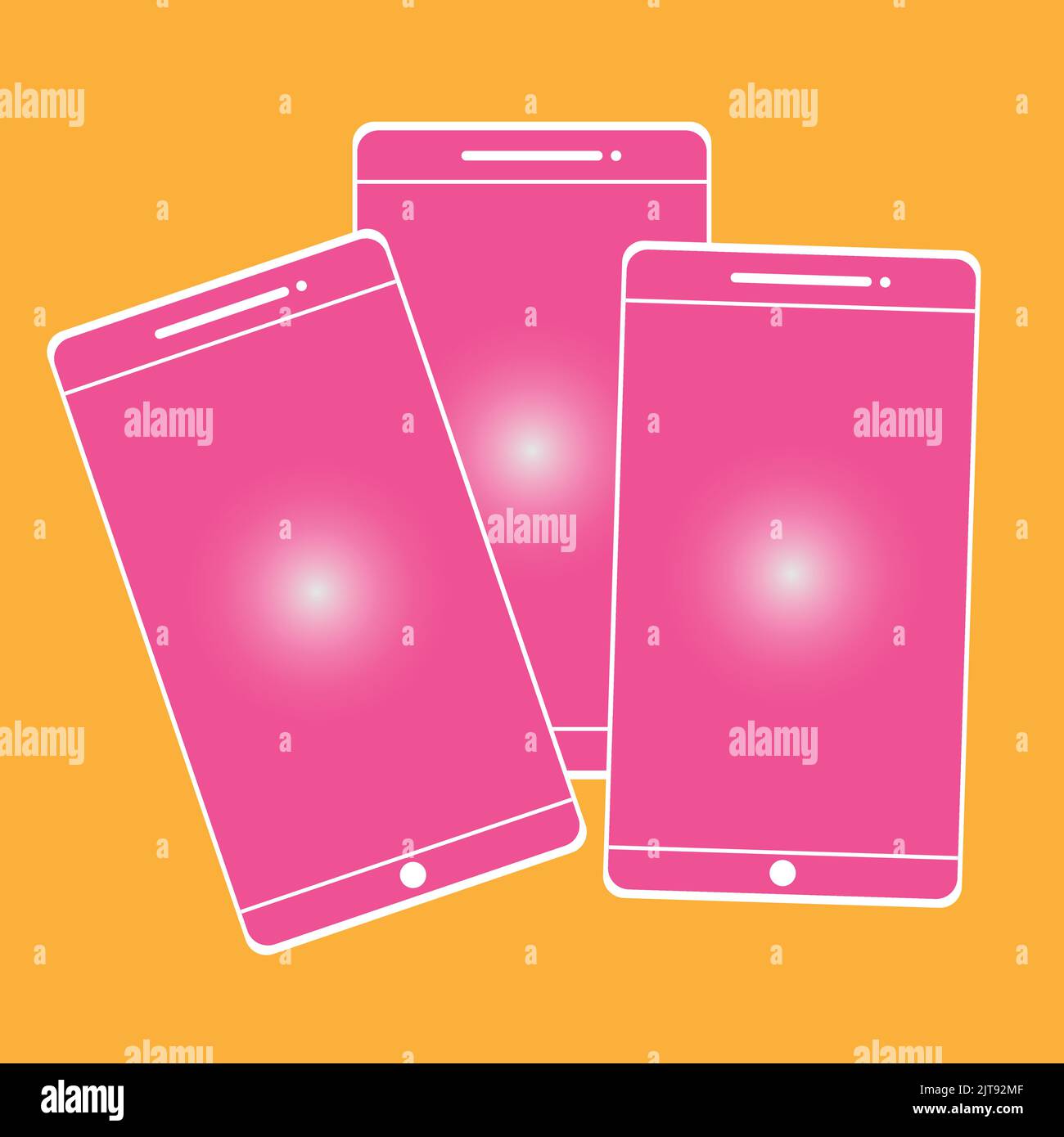Mobile phone template design technology sticker icon Stock Vector
