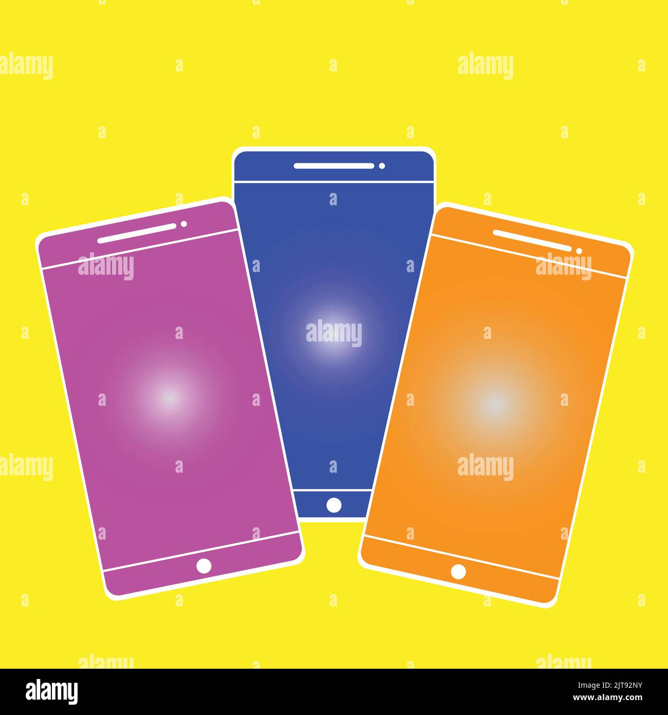 Mobile phone template design technology sticker icon Stock Vector