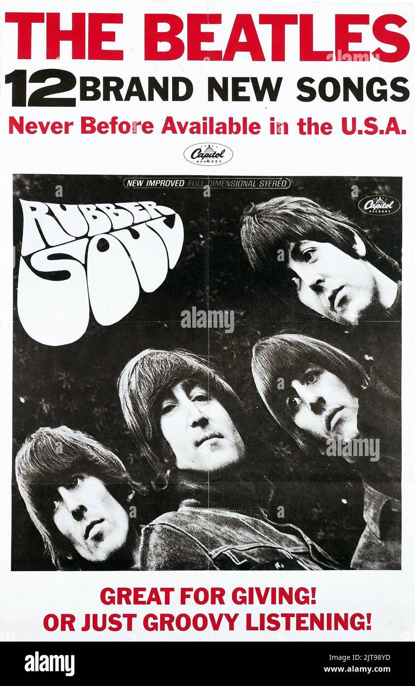 Beatles Rubber Soul In-Store Promo Poster (1965) Stock Photo