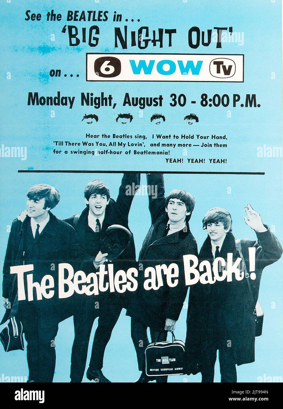 The Beatles - Promotional Ad - Big Night Out - (1964) The Beatles are back! Stock Photo