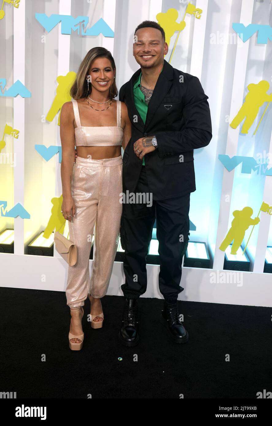 August 28, 2022, Newark, New York, USA: Singer KANE BROWN and his wife ...