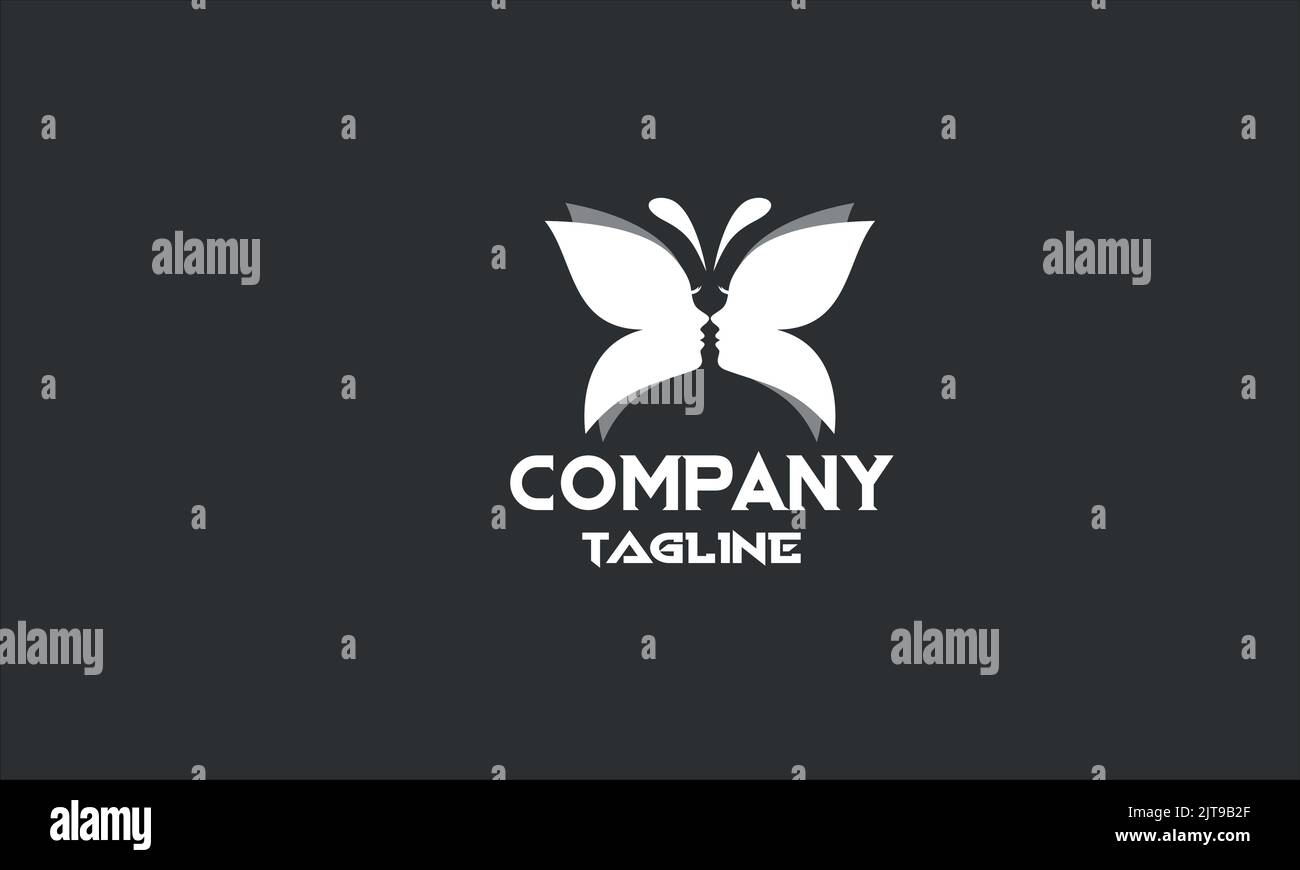 minimal butterfly logo template Stock Vector