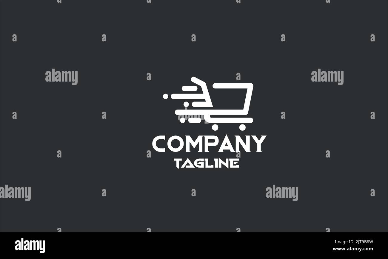 minimal fast shopping logo template Stock Vector