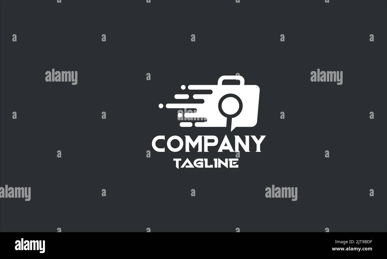 minimal fast job search logo template Stock Vector