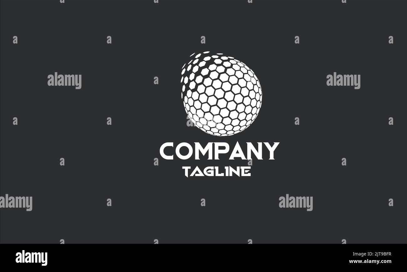 minimal digital globe logo template Stock Vector