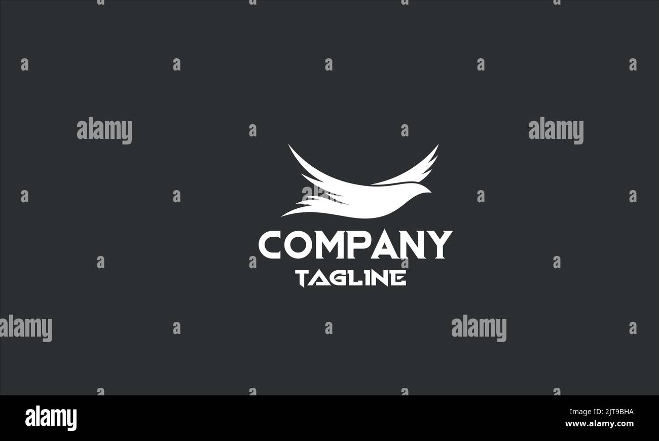 minimal bird logo template Stock Vector