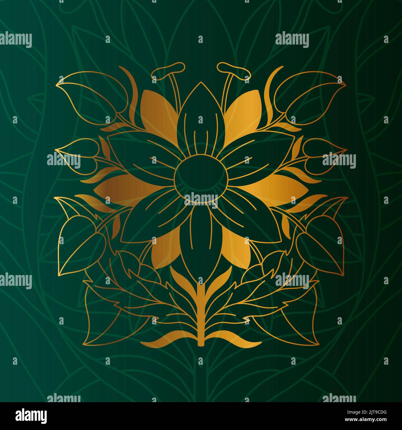 Art nouveau style flower plant basic element. 1920-1930 years vintage ...