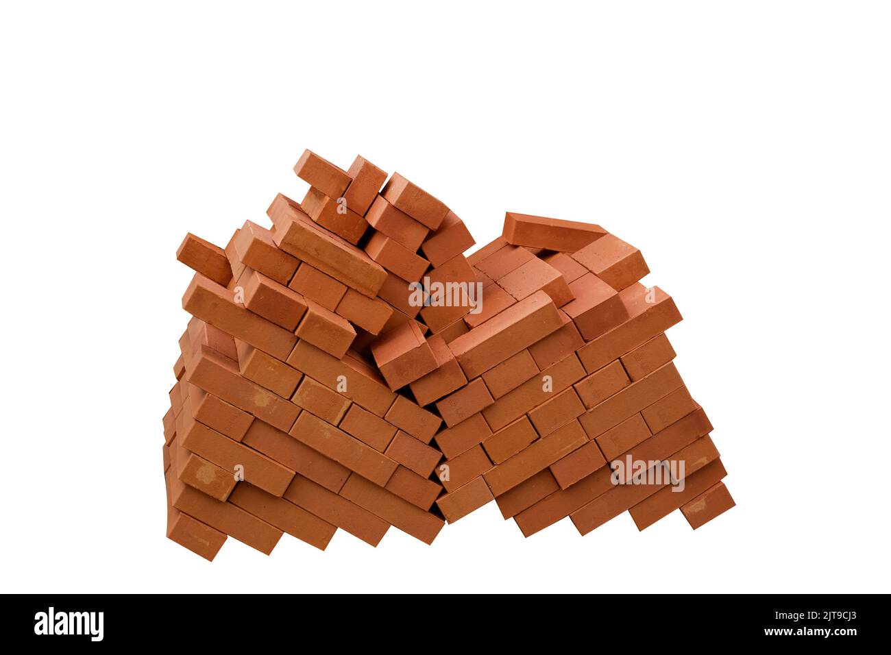 pile of red bricks isolated on white background Stock Photo Alamy