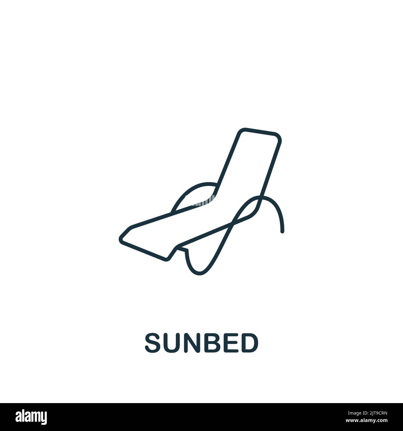 Sunbed icon. Line simple Summer icon for templates, web design and