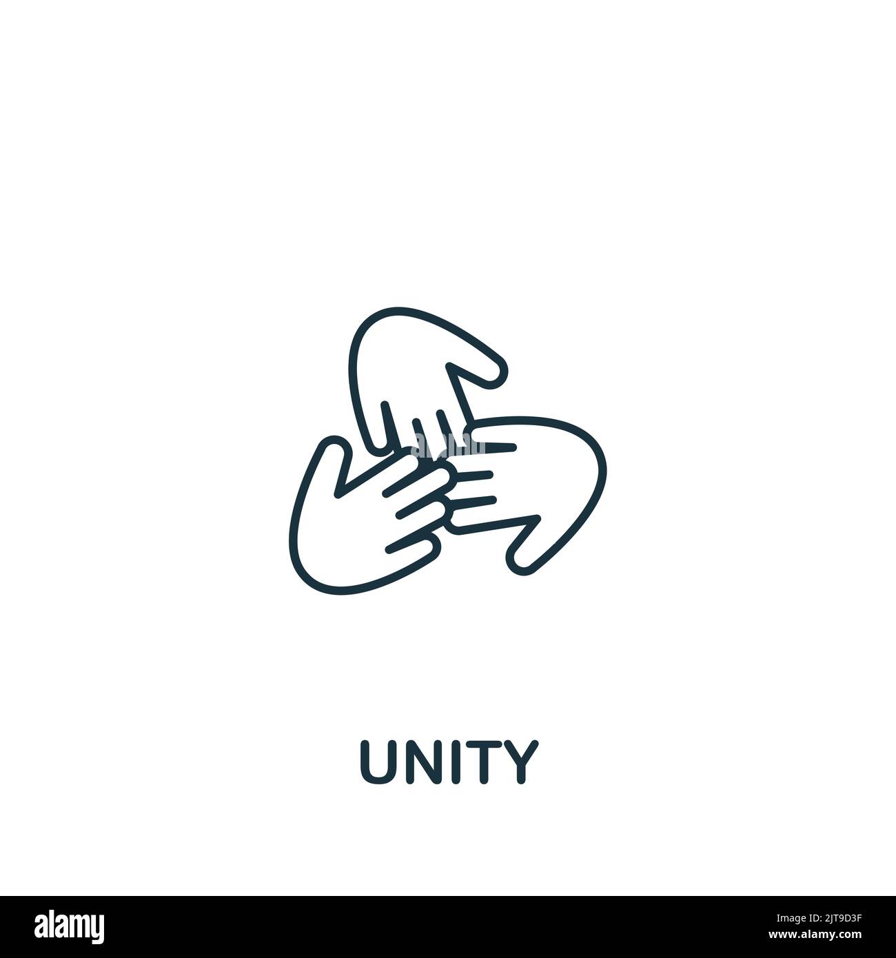 Unity icon. Line simple icon for templates, web design and infographics ...