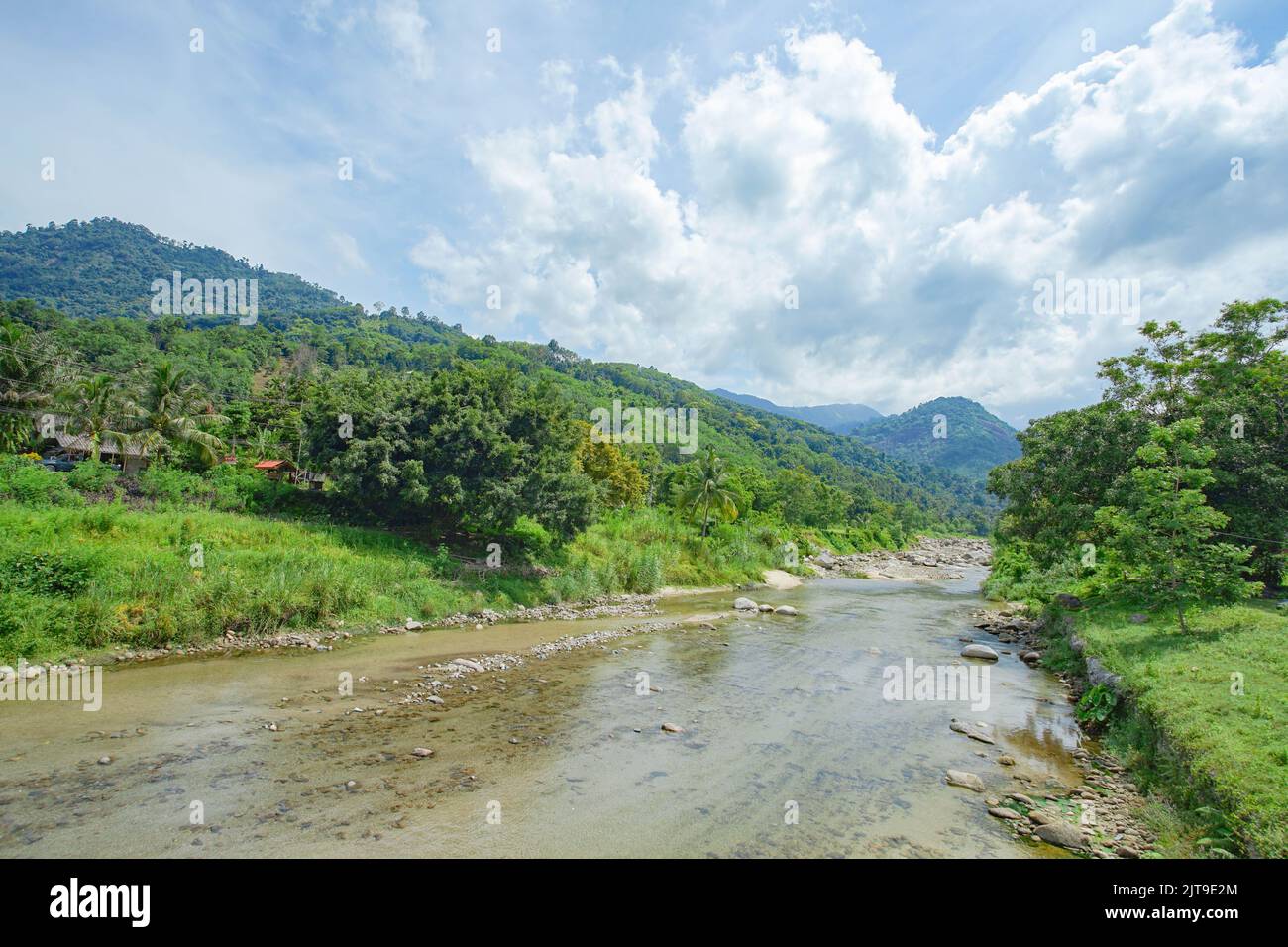 One of the best travel destinations fresh air village in Nakhon Si Thammarat province ,Thailand Named Kiriwong village. Stock Photo