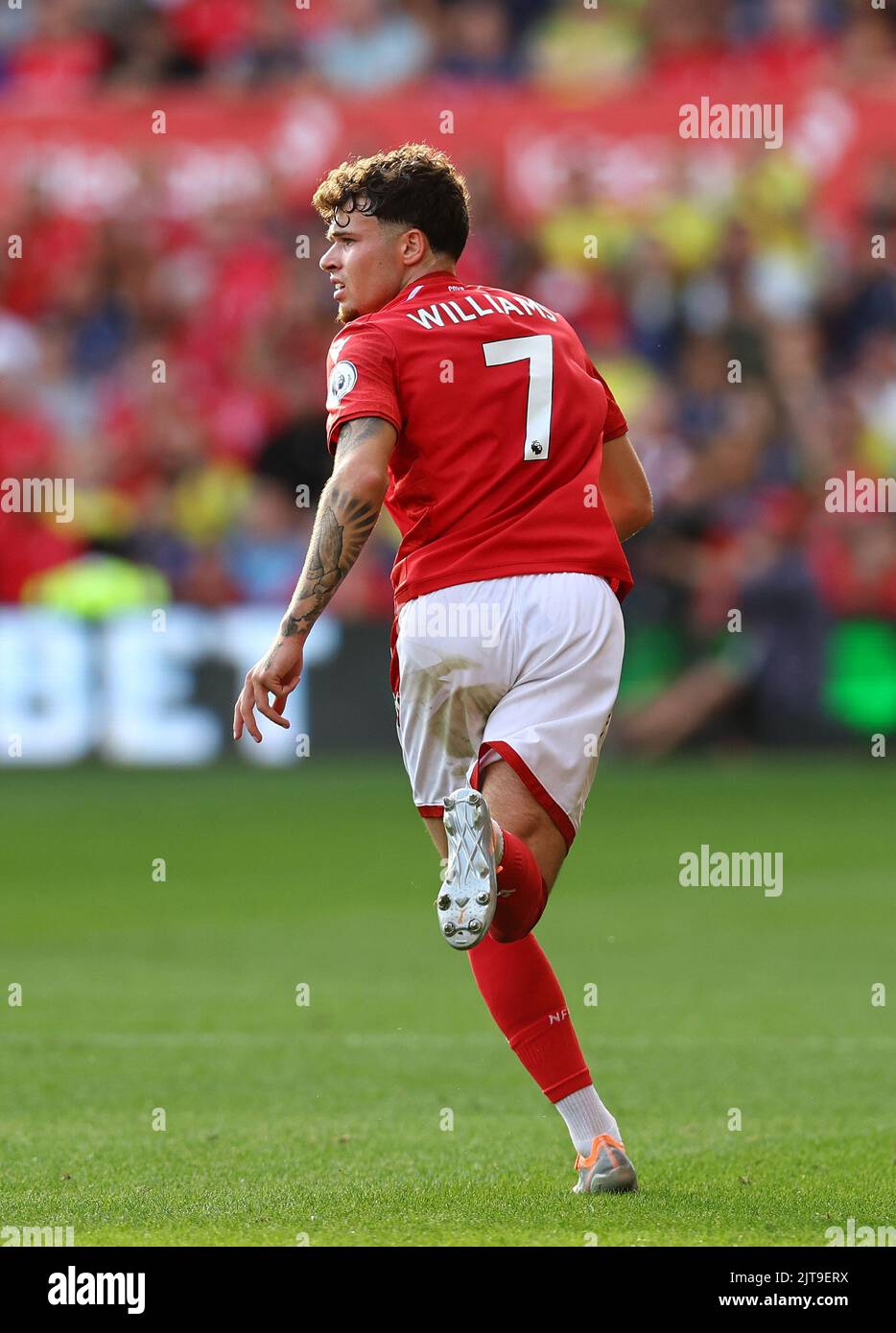 Nottingham, UK. 28th August 2022. Neco Williams of Nottingham Forest ...