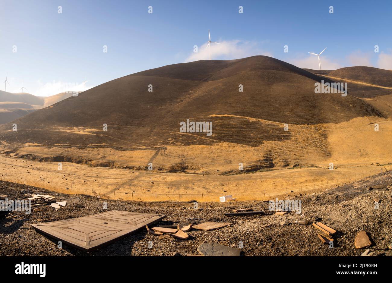 The wind turbines at the Altamont Pass. California, United States Stock