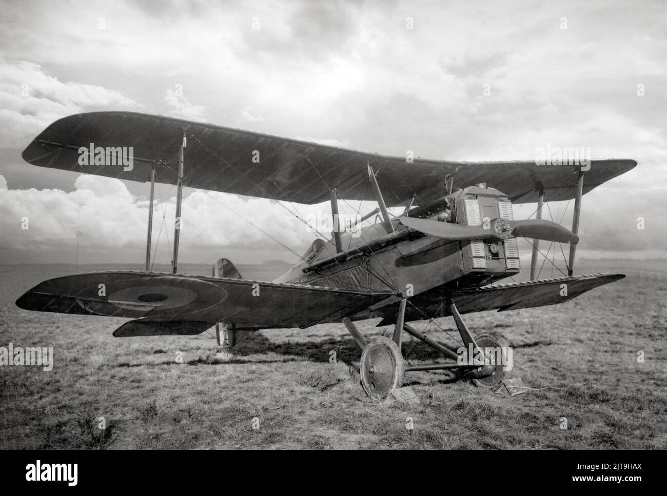 The Royal Aircraft Factory S.E.5a was a British biplane fighter aircraft of the First World War. It was one of the fastest aircraft of the war, while being both stable and relatively manoeuvrable. Together with the Sopwith Camel, the S.E.5 was instrumental in regaining allied air superiority in mid-1917 and maintaining it for the rest of the war, ensuring there was no repetition of 'Bloody April' 1917 when losses in the Royal Flying Corps were much heavier than in the Luftstreitkräfte. Stock Photo