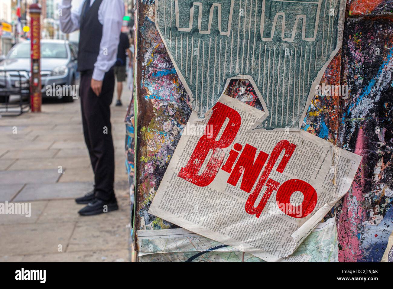Street art in brick lane with Bingo Stock Photo