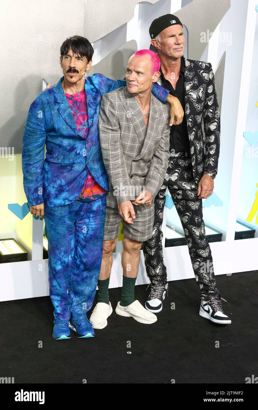 New Jersey, USA, 28 August 2022. Anthony Kiedis, Flea and Chad Smith of