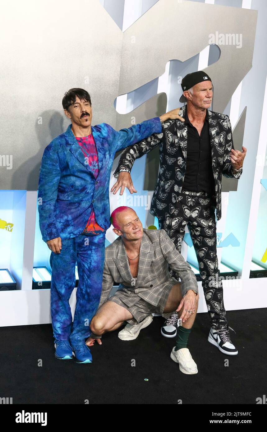 New Jersey, USA, 28 August 2022. Anthony Kiedis, Flea and Chad Smith of