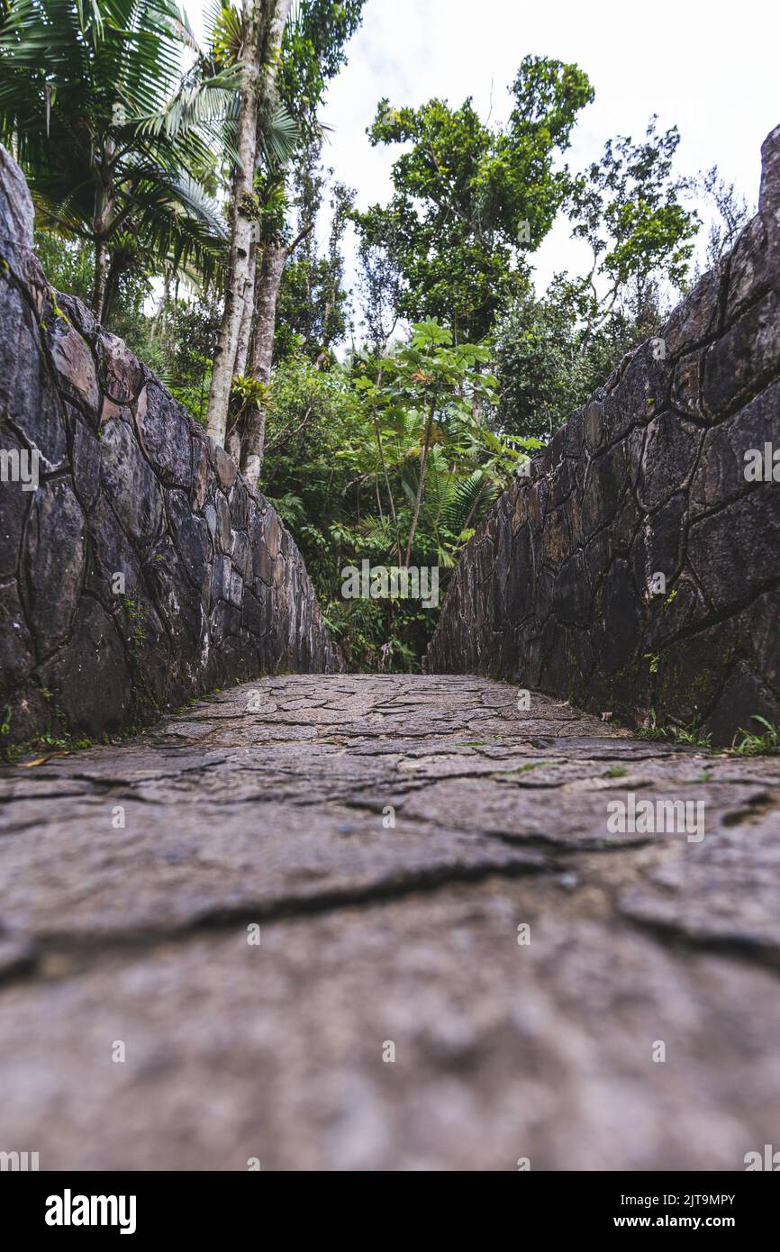 Stone bridge at Abandon Bano Grande Swim area in El Yunque National