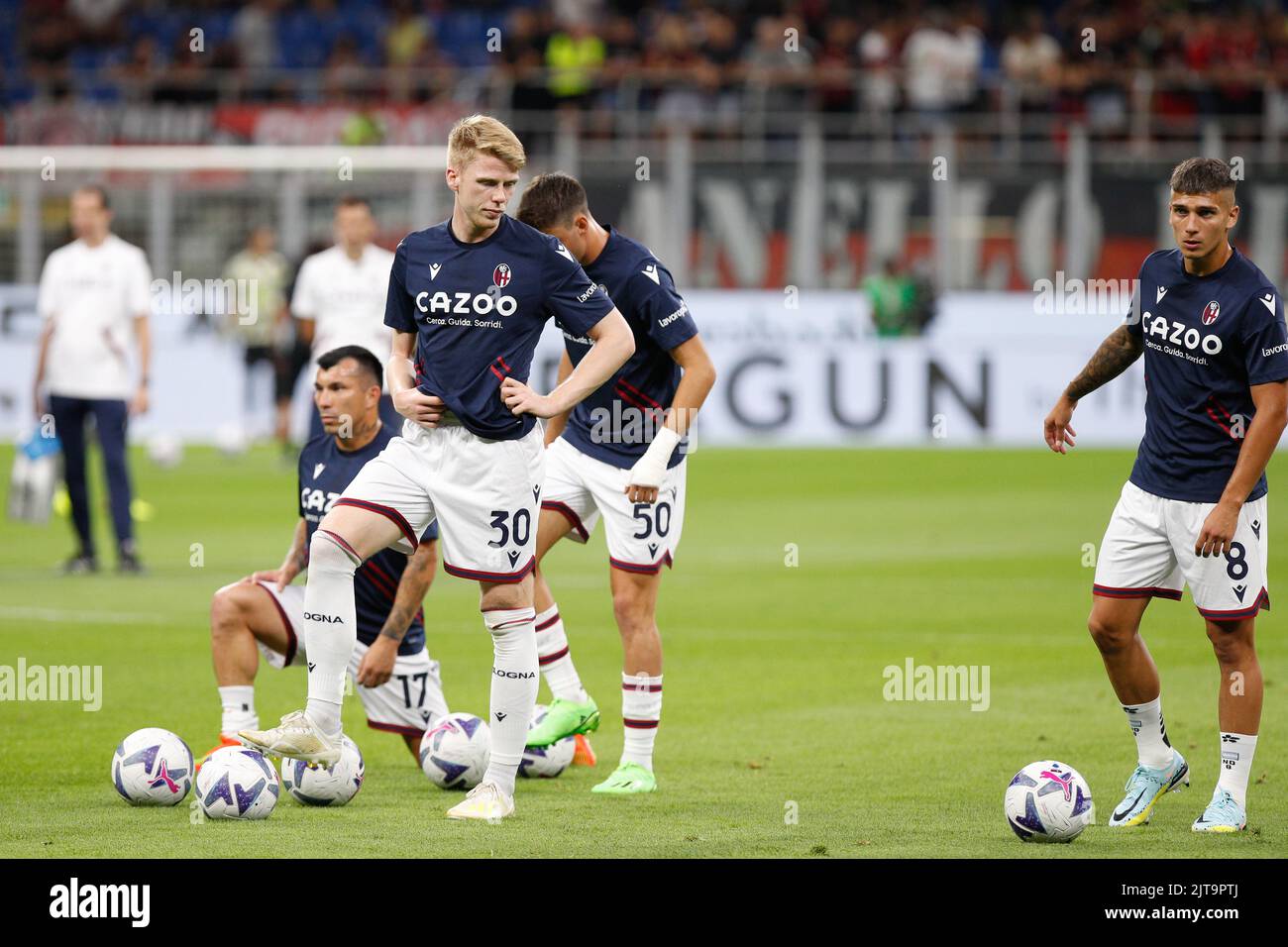 Italy, Milan, aug 27 2022 Jerdy Schouten (Bologna midfielder) shots on