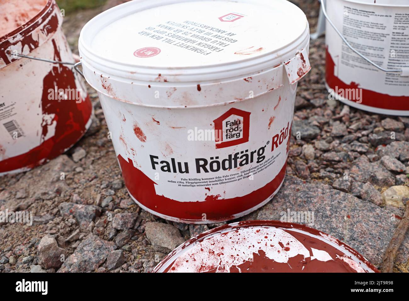 Falu red or falun red (In Swedish falu rödfärg) is a permeable red