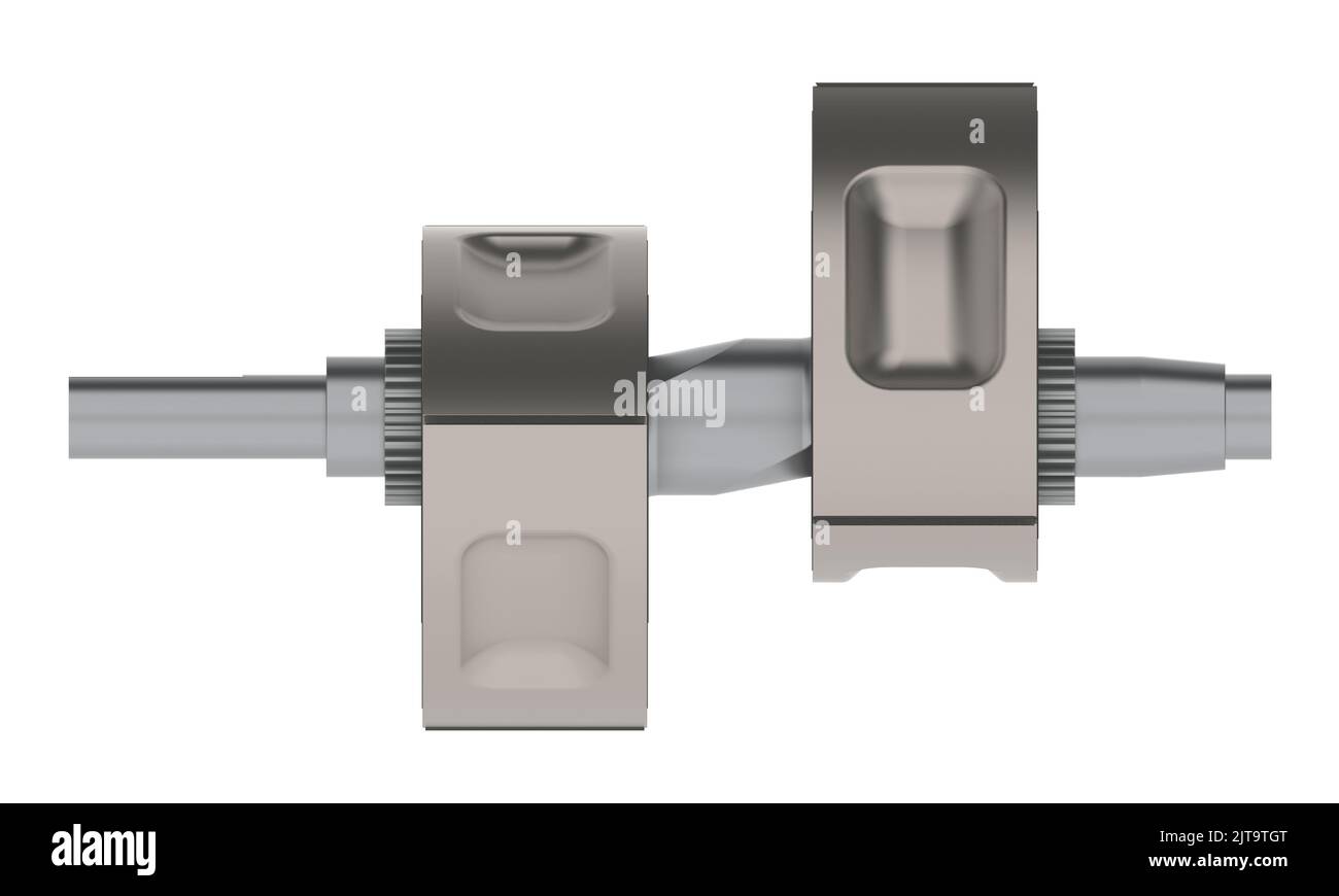 Rotary Wankel engine piston camshaft 3D illustration isolated on white background Stock Photo