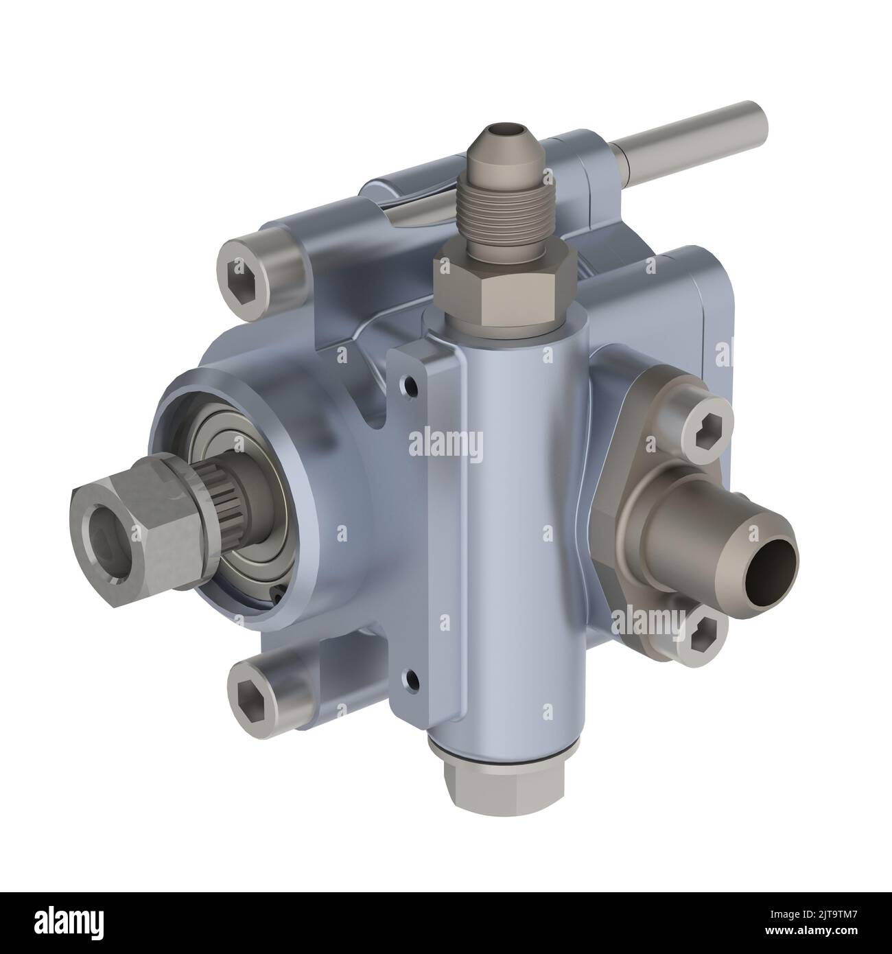 Automotive steering pump assembly parts 3D rendering Stock Photo Alamy