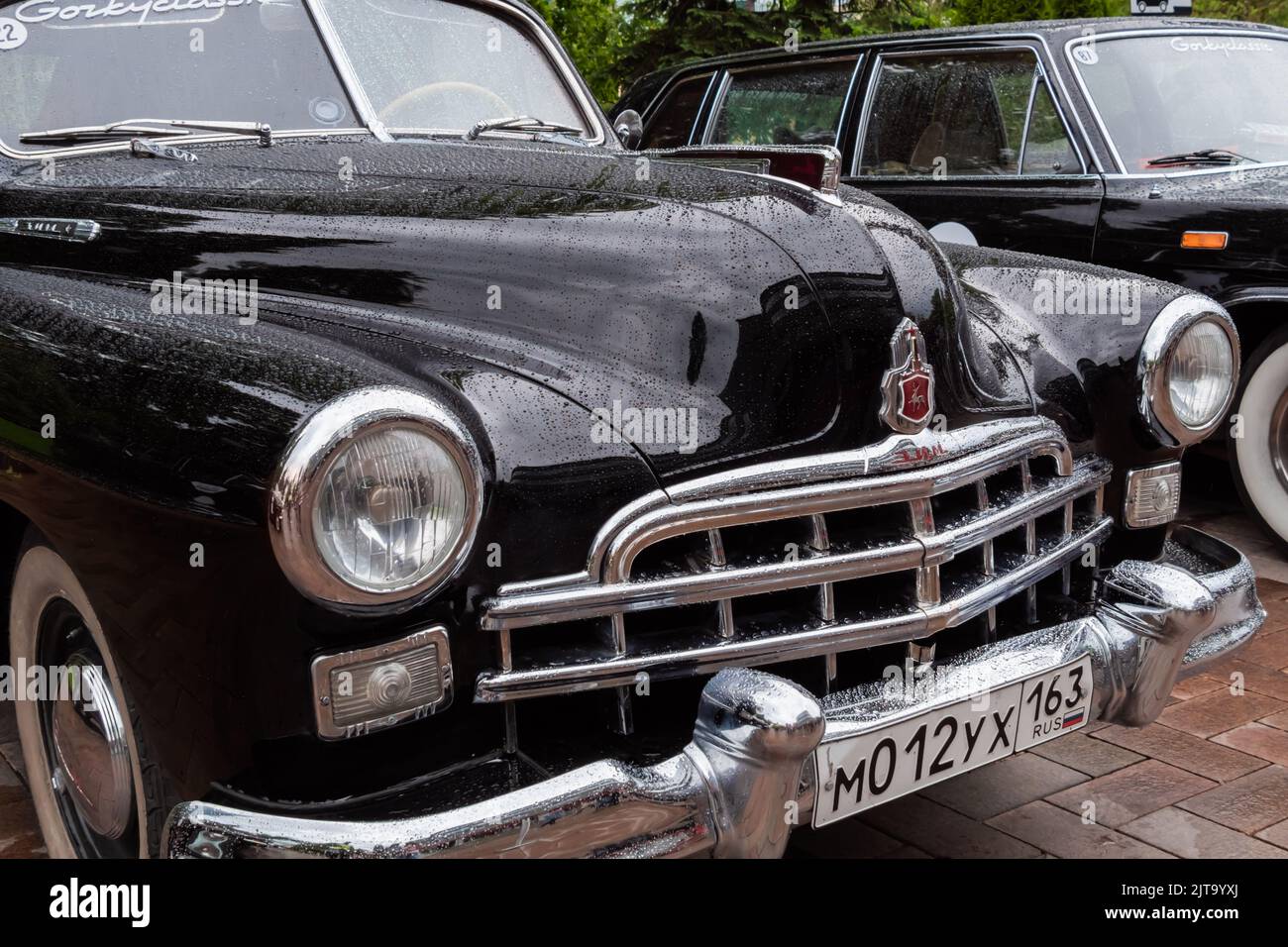 Black GAZ12 ZIM at Classic Soviet Car Exhibition Stock Photo Alamy
