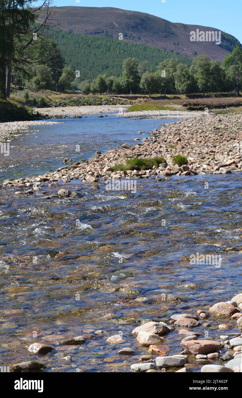 River Dee near Braemar, The Cairngorms National Park, Scotland Stock