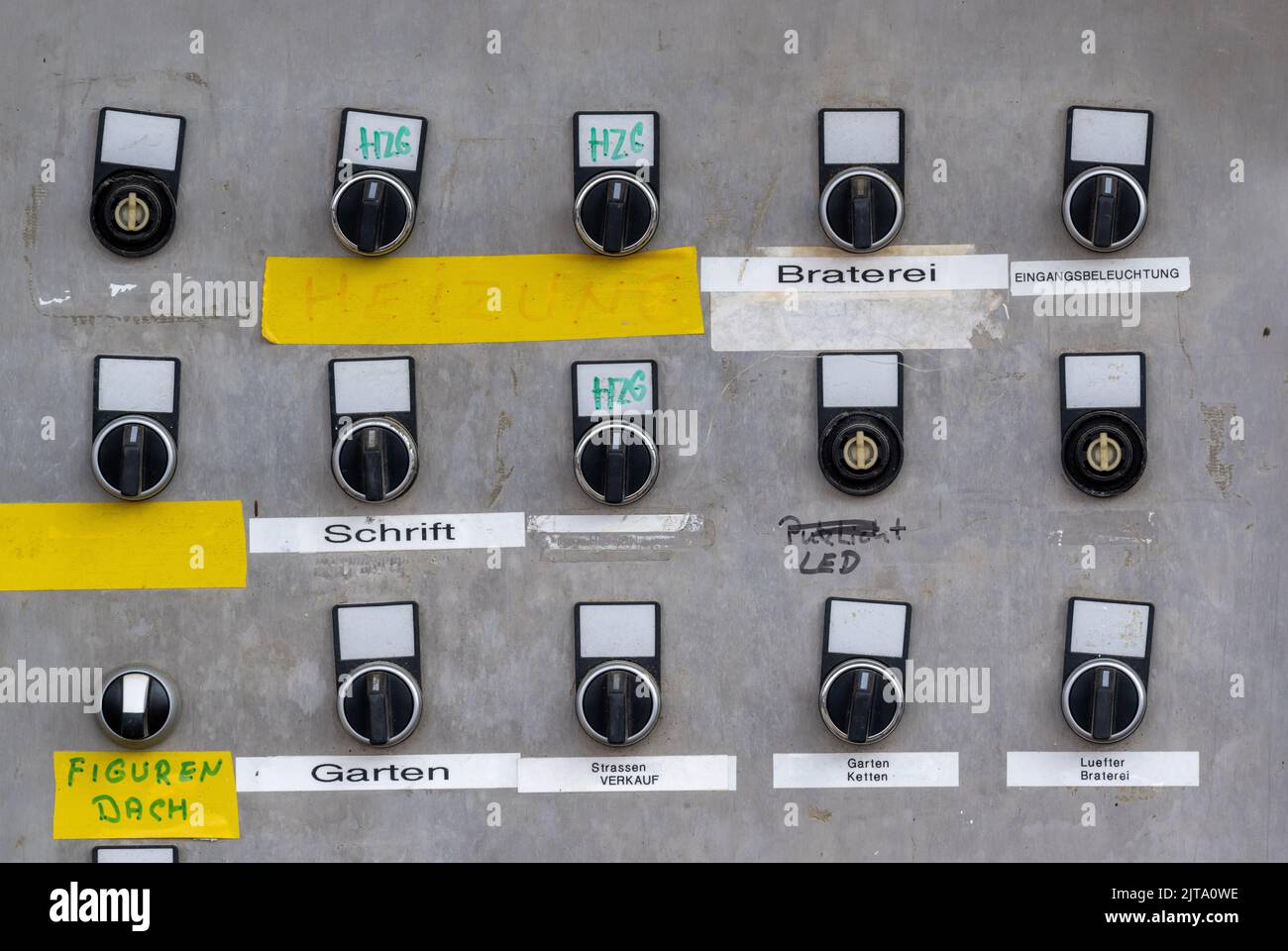 Munich, Germany. 29th Aug, 2022. Various electrical switches are ...