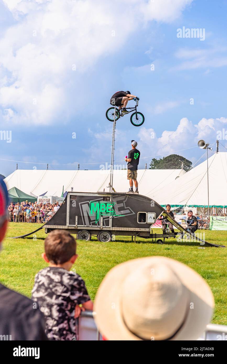 BMX stunt bike at Wensleydale Agricultural show Stock Photo