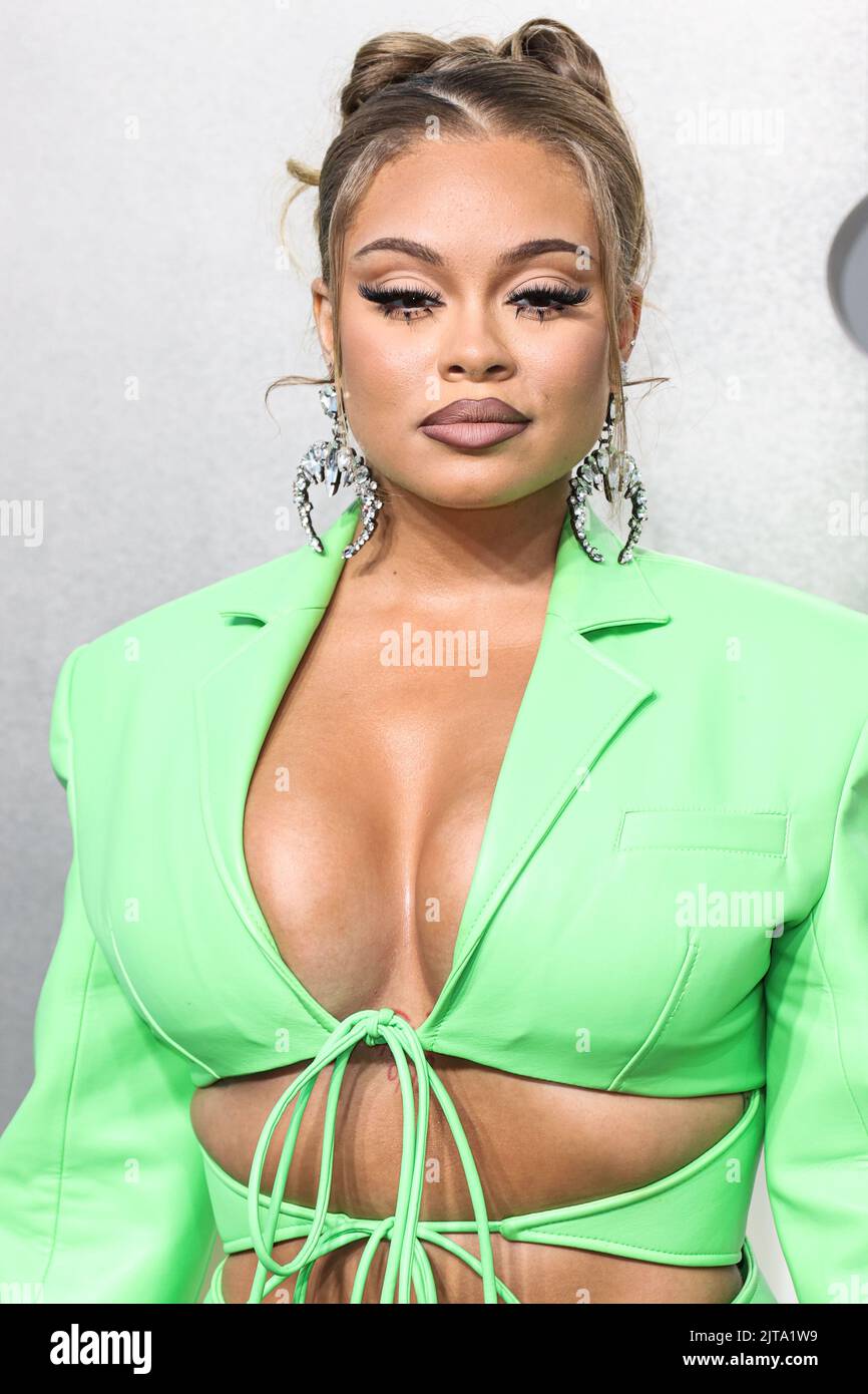 NEWARK, NEW JERSEY, USA - AUGUST 28: Latto arrives at the 2022 MTV Video Music Awards held at the Prudential Center on August 28, 2022 in Newark, New Jersey, USA. (Photo by Xavier Collin/Image Press Agency) Stock Photo