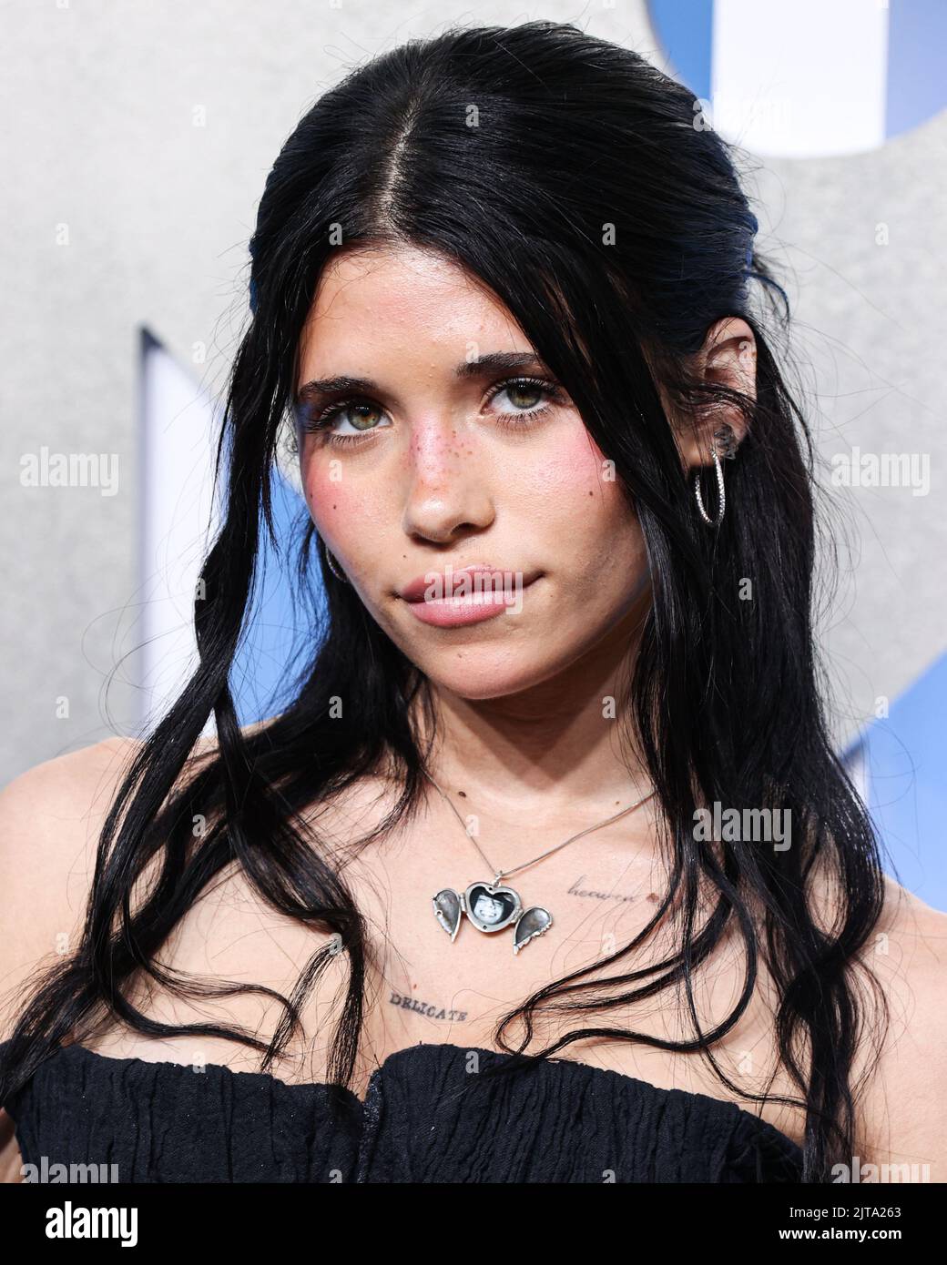 NEWARK, NEW JERSEY, USA - AUGUST 28: Nessa Barrett arrives at the 2022