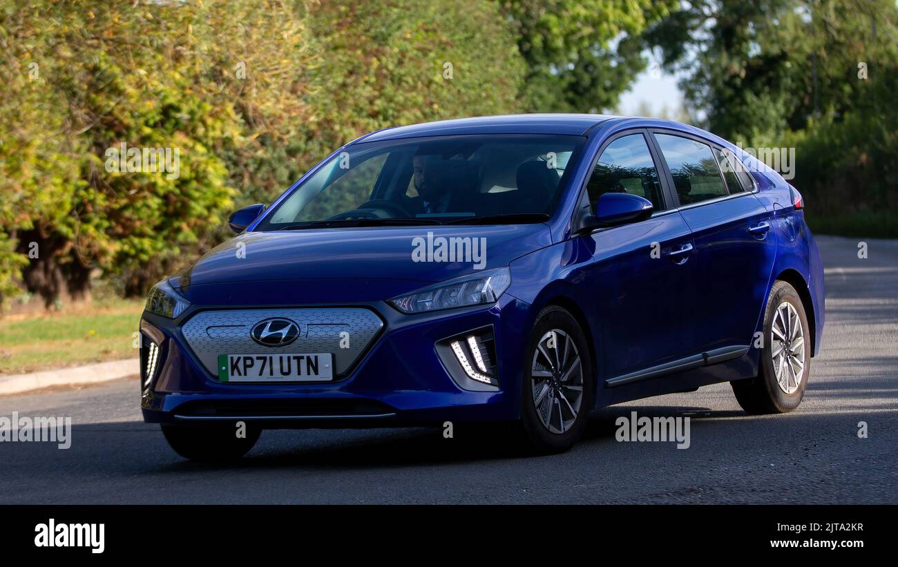 2022 blue electric Hyundai Stock Photo - Alamy