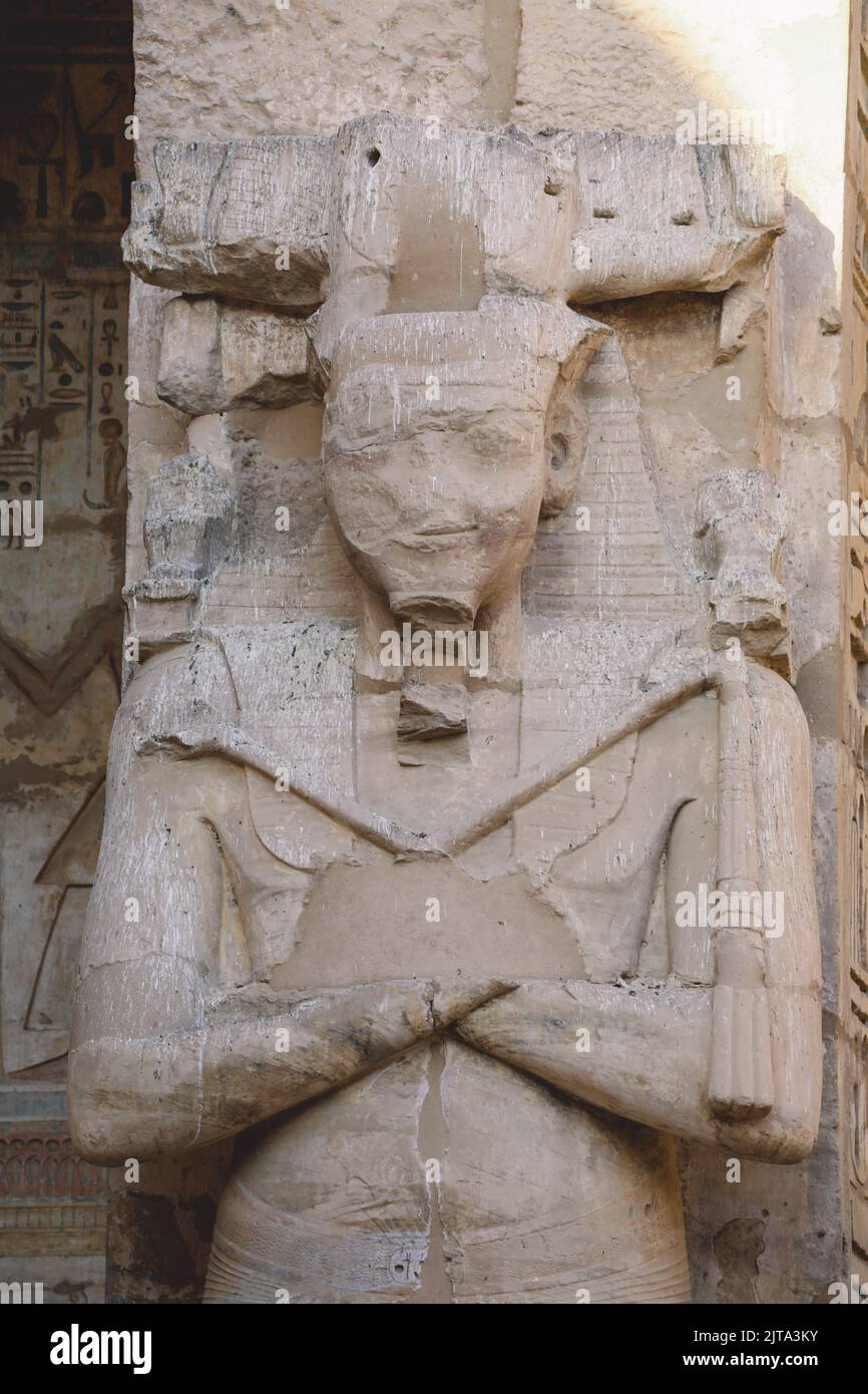 Ancient Egyptian Statues of the Medinet Habu, Mortuary Temple of ...