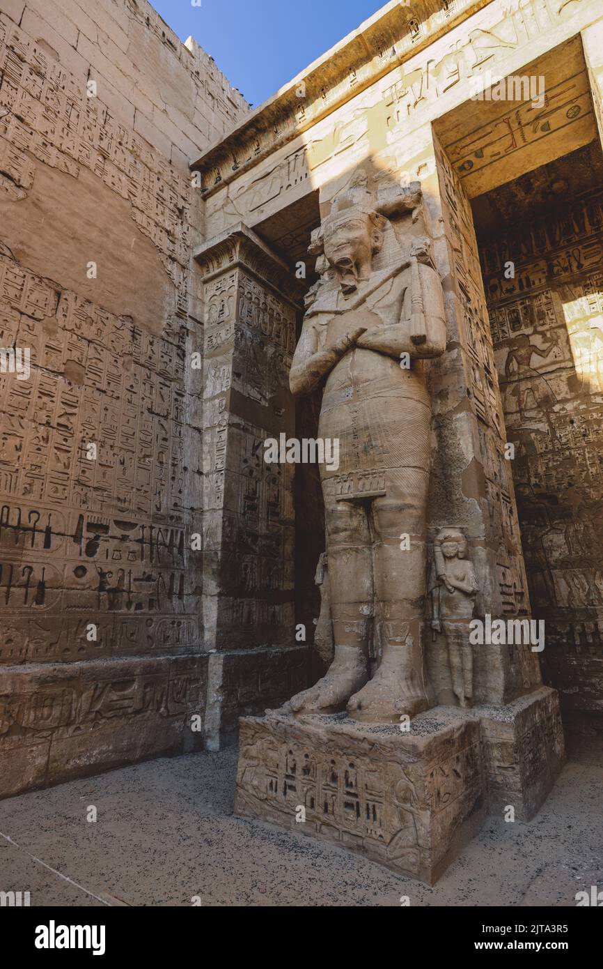 Ancient Egyptian Statues of the Medinet Habu, Mortuary Temple of ...