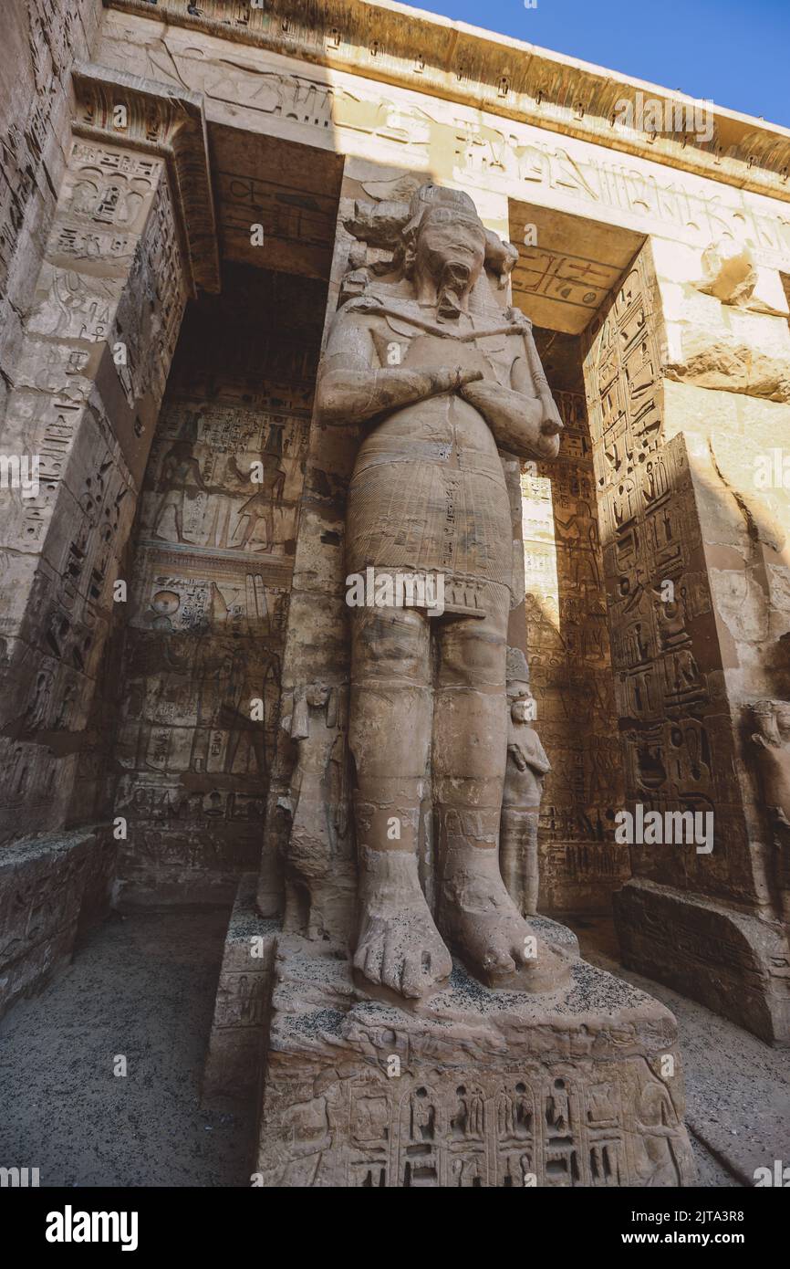 Ancient Egyptian Statues of the Medinet Habu, Mortuary Temple of ...