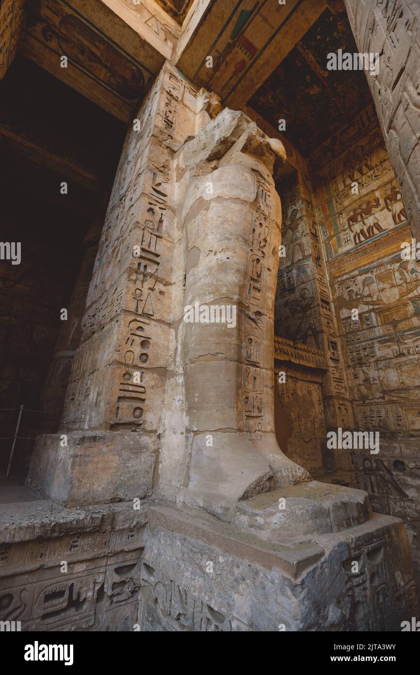 Ancient Egyptian Statues of the Medinet Habu, Mortuary Temple of ...